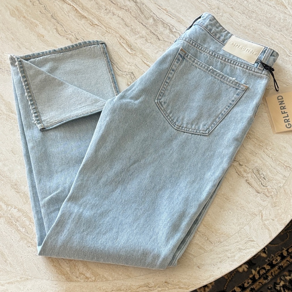 GRLFRND Light Blue High-Rise Mom Jeans